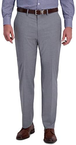 J.M. Haggar Men's Classic Fit Flat Front Dress Pant-Regular and Big & Tall Sizes, Grey, 38W x 30L