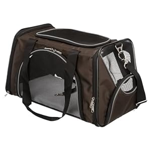 TRIXIE Sac pour chien Joe – ouvertures devant et sur le dessus – bandoulière amovible – laisse courte intégrée – fond rembourré – éléments réfléchissants – 28 × 28 × 47 cm – jusqu&rsquo;à 10 kg – 28847