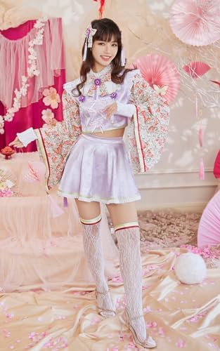 [Malymoon] コスプレ 和装 ひな祭り 和柄 花柄 セットアップ 衣装 仮装 マリームーン 8点セット 9904 詳細画像5