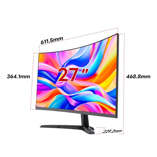 KOORUI 27 Inch QHD Gaming Monitor, 180Hz 1ms Curved VA Panel (1500R), Monitor with Adaptive-Sync, 1440p PC Screen, HDMI/DP, VESA Compatible, Tilt Adjustable, Eye Care - Image 5