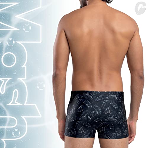 Kit 02 Sungas Boxer Folhagem | 1 Preto Mix de Folhas - 1 Azul Mix de Folhas | GG | 300.87_AZ08_PT00_