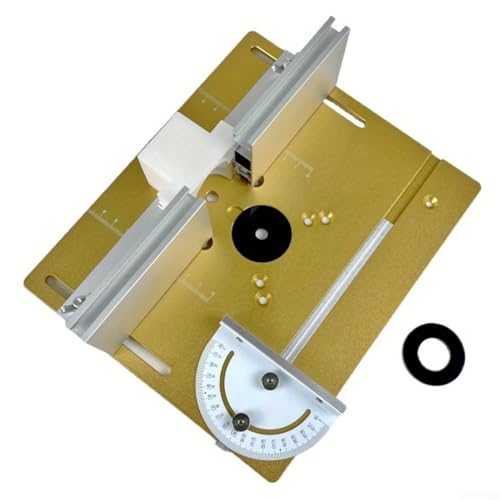 HOHOVYVY Tavolo fresatrice per fresatrice superiore, in alluminio, piastra per lavorazione del legno, con arresto per taglio preciso, 240 x 200 x 60 mm