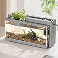 Fish Tank | Small Fish Tank | Aquarium Starter Kits With Air Pump And Light | Betta Fish Tank | Small Aquarium Goldfish Tank | Desk Aquarium | Quiet Modern Minis Aquarium With Air Pump For Tabletop