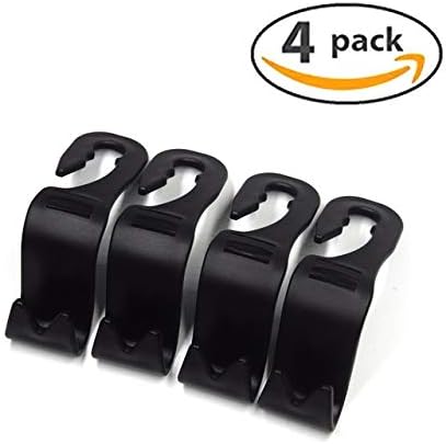 IPELY Car SUV Back Seat Headrest Hanger Storage Hooks(Black -Set of 4) …