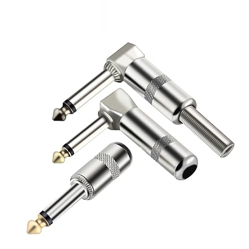 Conector 6.35mm monoaural y estéreo para reparación de cable de audio 3