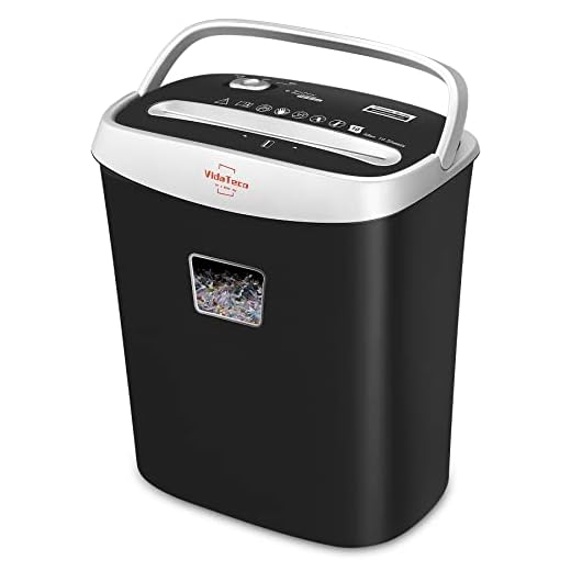 Paper Shredder for Home Office,VidaTeco 10-Sheet Cross-Cut Shredder with US Patented Cutter,Also Shreds Card/CD/Clip,Paper Shredder for Home Use Heavy Duty,Durable with Jam Proof,3.9-Gallon Bin(ETL)