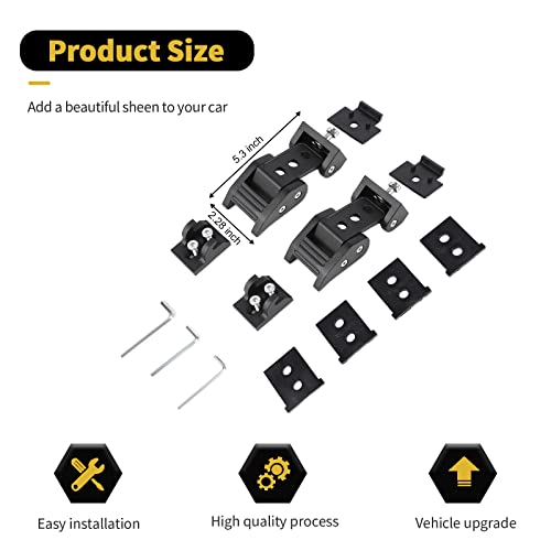 RT-TCZ Aluminum Hood Latches Catch Kit Accessories for Jeep Wrangler TJ 1997-2006 (Black)