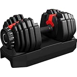 Yaheetech Manubrio Regolabile 15 Livelli in Acciaio 2,5-24 kg Regolazione Istantanea Sistema Doppio Blocco Antiscivolo per Palestra Casa Ufficio