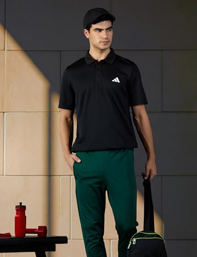 Image of adidas Men Polyester Geometric Regular Fit Polo Shirt
