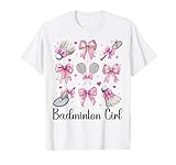 Womens Pink Coquette Bow Badminton Player Gifts