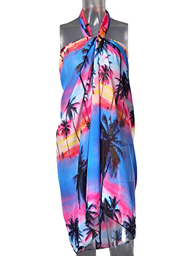 Ayliss Womens Swimwear Chiffon Cover up Solid Color Printed Beach Sarong Swimsuit Wrap Skirt Bathing Bikini Resort Wear3