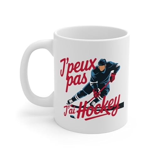 Teecustom Tasse J’peux Pas J’ai Hockey – Mug Joueur Glace Patinage – Cadeau Sportif Humour Hockey Céramique 325ml
