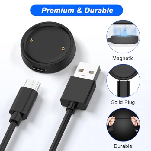 Image of ZORBES Compatible with Amazfit Active 2A2437 /Bip 6A2435, 3.3ft USB Smart Watch Magnetic Charging Cable Charger Dock, 5V1A 5W