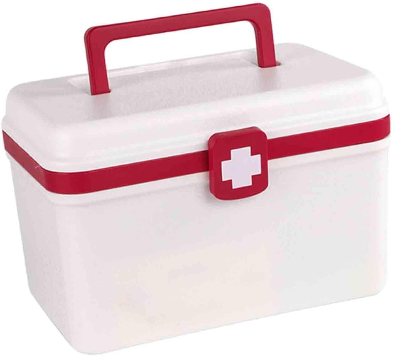 Removable Tray Medical Box for First Aid Supplies Family Organizer for Travel Cosmetics and Sewing with Easy to Carry Handles for Transporting First Aid Supplies in Emergency.