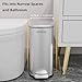 KSSKSS 2.6 Gallon Slim Bathroom Trash Can with Soft Close Lid, 10L Stainless Steel Garbage Can with Removable Liner Bucket, for Narrow Spaces,Bathroom, Bedroom (Silver)