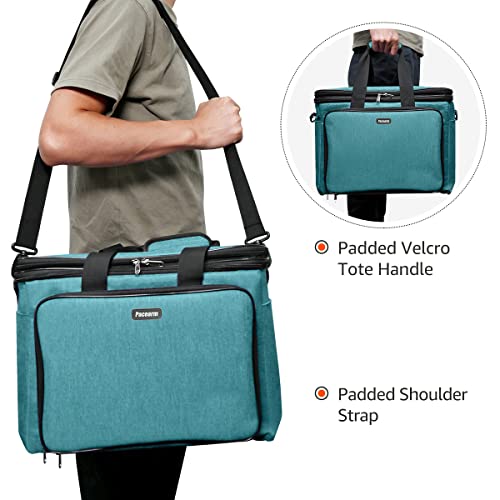 Pacearm Knitting Bag Yarn Storage Organizer, Large Crochet Bag Tote With Multiple Pockets & Divider For Projects, Knitting Needles, Crochet Hooks, Water Resistant Yarn Bag For Crocheting Accessories #TOP6