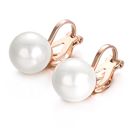 Yoursfs Imitation Pearl Clip Earrings For Women Cultured White Round Fresh Water Pearl Clip-On Earrings #TOP3