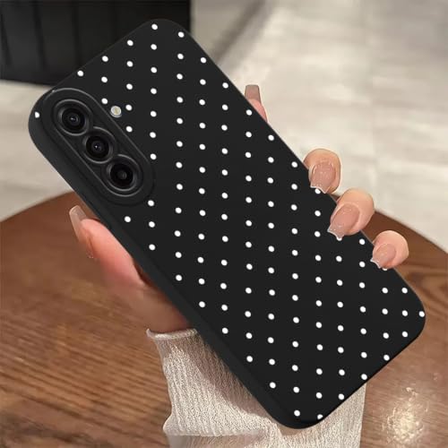 Coque Samsung Galaxy A37 antichoc souple à pois blancs Aesthetics