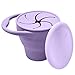 Snack Attack | Toddler Snack Cup Baby Snack Container Collapsible Silicone Snack Catcher Lid No Spill (Purple)