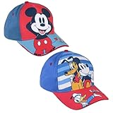 Gorra Infantil de Mickey Mouse - Color Azul - Apta de 2 a 8 Años - Combina Algodón y Poliéster - Gorra para Niños con Velcro Trasero Ajustable - Producto Original Diseñado en España