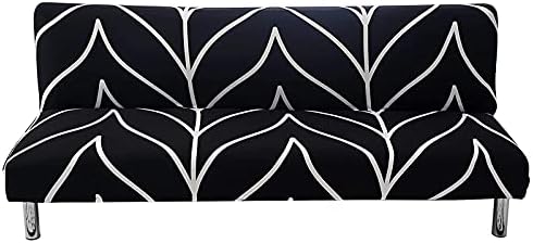 Beacon Pet Stretch Sofa Slipcover Armless Futon Cover Printed Fitted Furniture Protector Elastic Polyester Spandex Washable Armless Sofa Cover Folding Couch Shield Sofa Cover