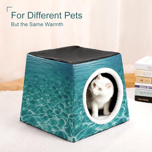 Nichoir confortable capsule d'espace bleu aqua pour chat - 8