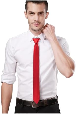 Landisun Black Tie Men Women Solid Skinny Ties Slim Ties Satin Tie