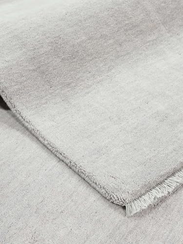 RugVista Handloom fringes, Dywan, Nowoczesne, 250 x cm, Kwadratowy, Wysoki, Pokój dzienny, Sypialnia, Czyścić wyłącznie chemicznie, Certyfikat Care & Fair, Srebrny