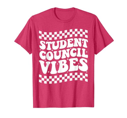 Student Council Vibes Retro Groovy School Student Council T-Shirt, Men, Red Heather, Small