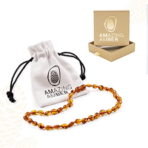Amber Necklace - 100% Authentic Amber (Rich Honey, 13.5 inches), Certified Amber Necklace with Safety Clasp and Knotted Beads4