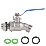 LUOFANT High Flow Rain Barrel Spigot, Lead-free，304 Stainless Steel Faucet Kit for Plastic and Other Top Open Barrel, Quarter Turn Spigot
