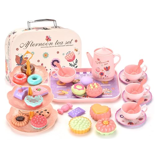 Toy Tea Set 42pcs : dinette durable et boîte de transport anti-désordre pour enfant
