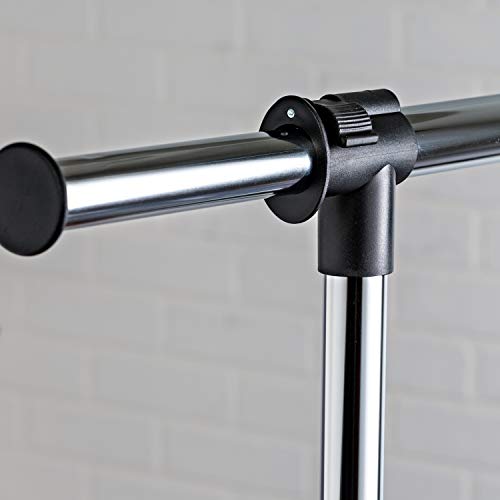 Honey-Can-Do GAR-01124 Adjustable Height And Width Rolling Metal Clothes Rack Gar-01124 Chrome thumb #4