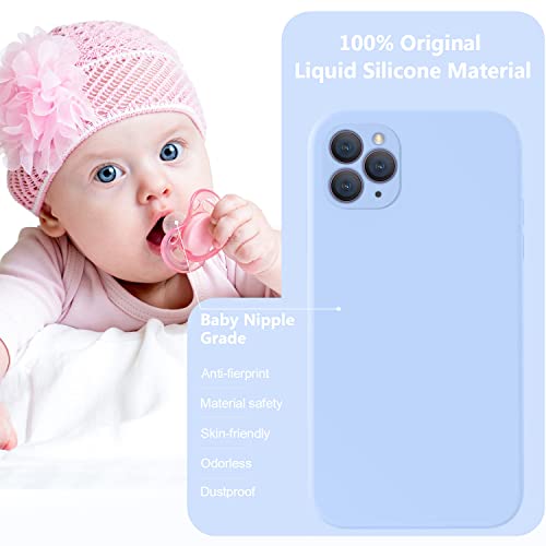 Vooii Compatible With Iphone 11 Pro Max Case, Upgraded Liquid Silicone With [Square Edges] [Camera Protection] [Soft Anti-Scratch Microfiber Lining] Phone Case For Iphone 11 Pro Max - Light Blue #TOP6