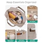 BAGSMART Gym Bag for Women, Lightweight Puffer Duffle Bag 2-PC Travel Bag, 31L Weekender Overnight Bag Quilted Carry On Tote Bag, Diaper Hospital Dance bag for Travel, Gym, Water Resistant, Camel - Image 3