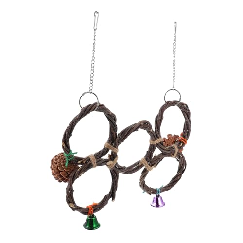 ifundom 1Pc Hanging Parrot Bird Cage Chew Ring for Parakeets and Birds Promotes Play and for Cage and Branch Use