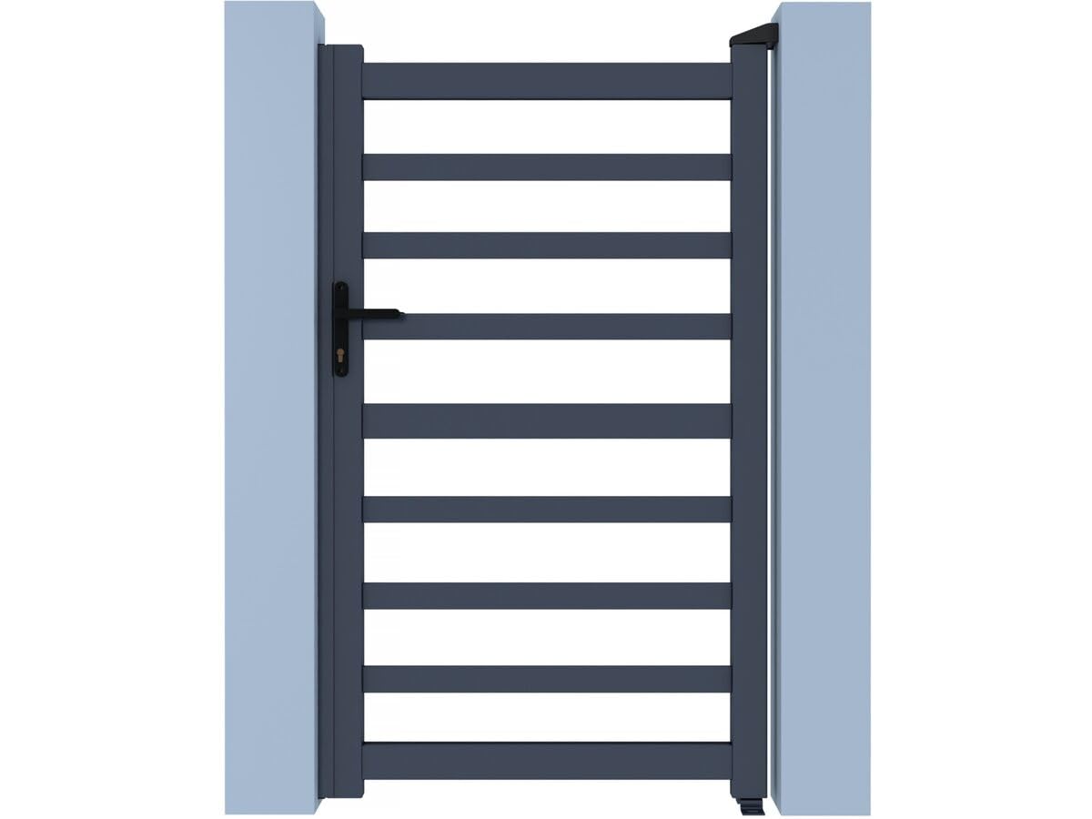 Portillon aluminium ajouré "Marius" - 100 x 140 cm - Gris