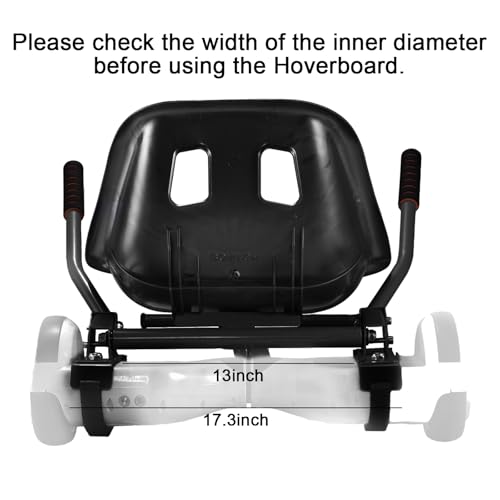 KKA Hoverboard seat Attachment for 6.5”-10” Hoverboard, go Kart Conversion kit, Accessory for self Balancing Scooter, Transform Your Hoverboard into a go cart, Black