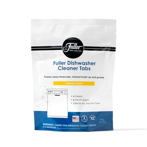 Fuller Dishwasher Cleaner Tabs – Lemon Scent – Eliminates Limescale, Grease & Odors – Septic Safe, Compatible with All Dishwasher Types – (Pack of 1)