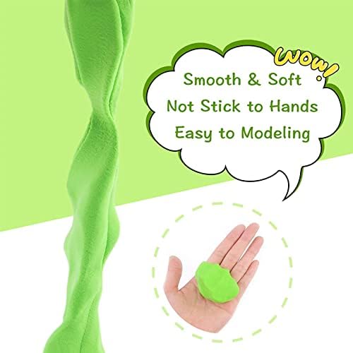 COCOBOO Air Dry Clay Kit, 50 Colors Ultra Light Modeling Clay for Kids No-Toxic Magic Clay Dough with Book, Accessories And Tools, Air Drying Clay for Girls And Boys