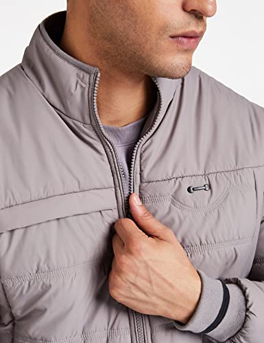Image of Qube By Fort Collins Men's nylon Standard Length Regular Fit Quilted Bomber Jacket - Winter Warm, Insulated, Ribbed Cuffs, and Stylish Design