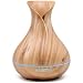 ASAKUKI 400ML Premium Essential Oil Diffuser, Quiet 5-in-1 Humidifier, Natural Home Fragrance Diffuser with 7 LED Color Changing Light and Easy to Use- Yellow Wood Grain