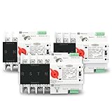 Commutateurs GAJUST 1 pièces 2P 3P 4P Din Rail ATS for PV et onduleur Double Puissance commutateurs de sélecteur de Transfert Automatique 63A 100A 125A (Color : 125a, Size : 3P)