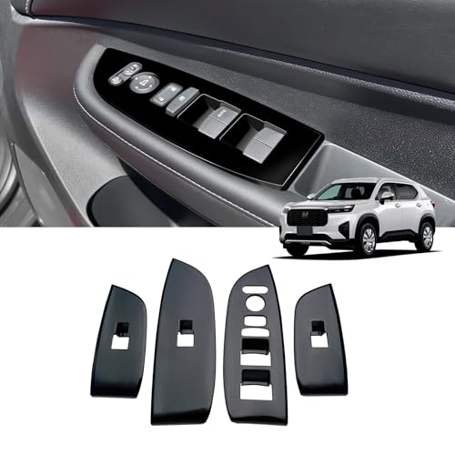【GIKAKU】For ホンダ 新型WR-V DG5系 X/Z/Z+ アクセサリー 内装パーツ パワーウィンドウスイッチパネル ドアパネルカバー ガラスリフトスイッチパネル インテリアパネル 保護パーツ 車種専用設計 (ピアノブラック)