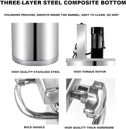 Electric Stainless Steel Soup Mixer with Heating Function - Adjustable Speed Commercial Pot Stirrer for Soup, Chili Sauce, Beverages, Jam & Porridge Cooking