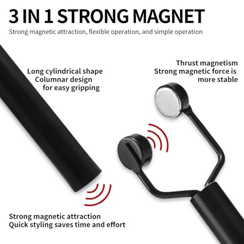 Image of 3 IN 1 Cat Eye Nail Magnet U-Shaped Double Head Magnetic Gel Nail Polish Magnet Pen Magnets For Cat Eye Gel Polish Cat Eye Magnet For Nails Multifunctional Nail Design Tools (Black)