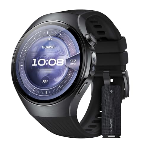 HUAWEI Watch 5 46mm Montre connectée noire avec eSIM et haut-parleur Sound Joy 2