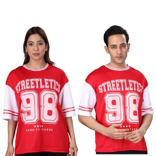 Image of Amazon Brand - INKAST Unisex Oversized T-Shirt | Sportwear | Contrast Sleeves | Drop Shoulder Baggy Fit | Graphic Print | Activewear for Gym,Training & Street Style