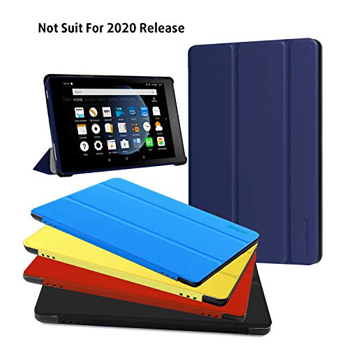 Fire HD 8 Case - Zerhunt Ultra Light Slim Fit Protective Cover with Auto Wake/Sleep for Fire HD 8 Tablet (2018/2017 Release,8th/7th Generation) Blue, Not Suit for 10th 2020 Release