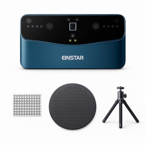 Einstar Vega 3D Scanner with Turntable, Tripod, Wireless All-in-One Design, VCSEL/MEMS Projector Technology, Smooth 3D Scanning Small to Large Object, Powerful 8-core 2.4 GHZ CPU, 48MP RGB Camera